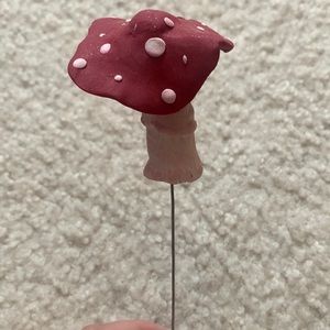 Red mushroom potted plant decor